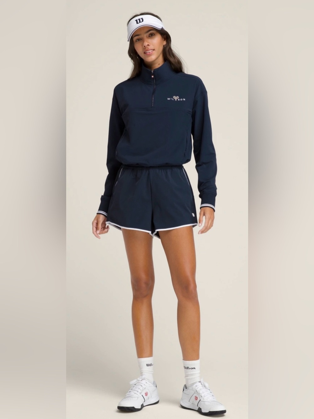 Wilson Ellyn Tennis Shorts 2.5” in Classic Navy with White Piping, XS, Like New!